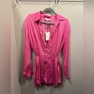 Promesa Fuchsia Button-Up Romper